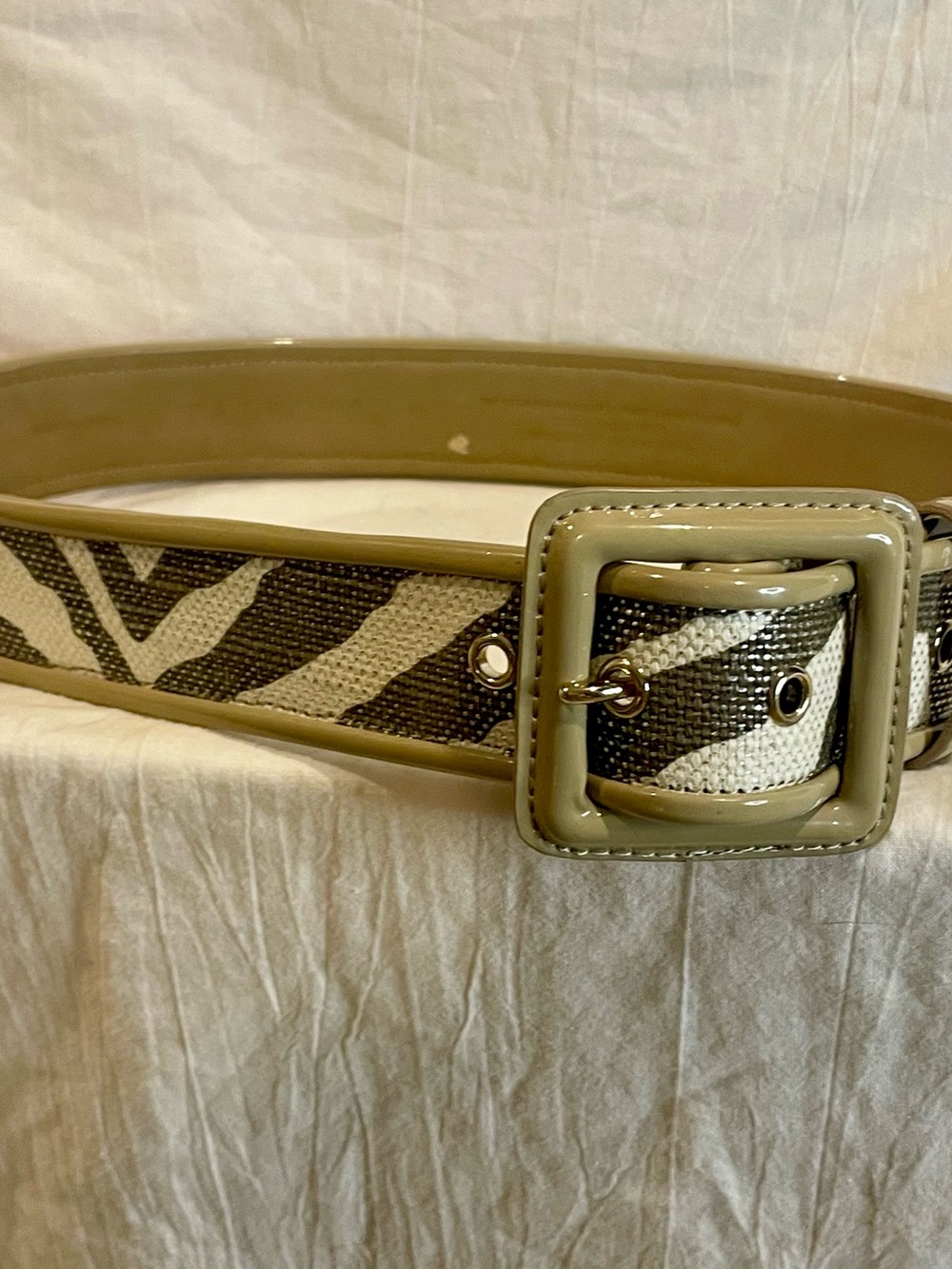 NWT Talbots Zebra Metallic Leather Belt XS Statement Y2K Fall Fashion Animal